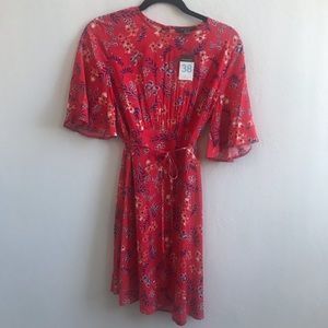 Red floral dress